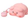 SGVAHY Custodia per AirPods Pro Cute 3D Pink Lying Piggy Design con portachiavi Cover in morbido silicone Kawaii divertente anti-caduta antiurto custodia protettiva per donne e ragazze