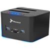 Reagle Dual Bay Docking Station per HDD/SSD, supporto 32TB, USB 3.2 Gen 1, lettore di schede, clonazione offline, compatibile con Windows/Mac