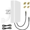Maswell LTE 4G 5G - Antenna direzionale MIMO per esterni, ad alto guadagno 10 dBi, 700-3800 MHz con portata di 10 km, doppio cavo equivalente SMA LMR240