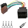 UYUYong Adattatore Iso Autoradio Connettore Iso a 16 Pin + Adattatori Antenna + 4 Pezzi X Staffe di Sblocco per Alimentazione, Suono Altoparlanti