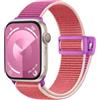 Easuny Loop Cinturino Compatibile con Cinturini Apple Watch 40mm 38mm 41mm, Morbida Nylon Band Sport Elastico Cinturini per Apple Watch SE/iWatch Series 9 8 7 6 5 4 3 2 1 per Donne Uomini, Melograno