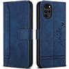 Bravoday Cover per Moto G22, Flip Custodia in Pelle PU Portafoglio Custodia per Moto G22, con Slot per Schede, Blu