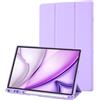 Palkitsee Custodia Cover Compatibile con Samsung Galaxy Tab A8 10,5 Pollici 2021 (SM-X205/SM-X200), Retro TPU Flessibile con Supporto a Tripla Piega, Sospensione/Riattivazione Automatica, Purple