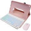 TSATAULE Custodia con Tastiera per Google Pixel 11 Pollici (2023), Tastiera Bluetooth Staccabile con Retroilluminazione Arcobaleno, Portapenne E Mouse Bluetooth.,Rosa