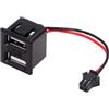 cablecc OEM FAI DA TE Doppio Tipo A Femmina Presa DC 5V Alimentazione a 2Pin Intestazione Cavo Passo = 2.54mm Tipo di Montaggio Latch