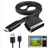 ZISONIX Convertitore da HDMI a Scart Audio Video HD 1080p Supporta NTSC/PAL Uscita Composita per Sky HD, Blu-Ray, PS3, TV, DVD e videoregistratore (cavo USB incluso)