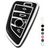 OFF WE GO Cover Chiave Guscio Chiavi per BMW X1 X2 X3 X4 X5 X6 Series 1 2 3 5 6 7 Custodia Chiave Coprichiave Macchina TPU Copri Chiavi Telecomando Auto Portachiavi, Argento Nero