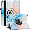 RLINGX Custodia per iPad Air 2/ Air 1/ iPad 9,7 Pollici 5/ 6a Generazione (2017/2018) - Custodia Girevole a 360 Gradi Multi-Angolo con Auto Sveglia/Sonno funzione (Blue Marble)