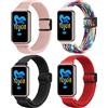 Bdsidy Cinturino Compatibili con Huawei Honor Band 10/Honor Band 9 Strap, Cinturino in Elastici Nylon Magnetico Band per Honor Band10/ Honor Band9 Smartwatch Accessori (Rosa+Rainbow+Nero+Rosso)