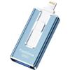 SUDEHO MFi Certified 256 GB Pendrive per iPhone, 4 in 1 Memoria esterna Pen Drive, USB 3.0 Flash Drive per salvare più foto video, USB c Flash Drive per iPad/iOS/Android/Mac/PC,Blu