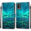 Feyten Cover per Xiaomi Redmi 9 Power/Redmi Note 9 4G / Redmi 9T, Custodia in Pelle Xiaomi Redmi 9 Power/Redmi Note 9 4G / Redmi 9T, Flip Custodia Pelle PU con [Magnetica] Cover a Libro (Aurora)