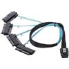 NFHK Internal 36 Pin Mini SAS SFF-8087 Host to 4 SFF-8482 Target SAS Hard Disk and IDE Power Cable 50cm
