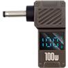 xiwai USB-C PD 65W Ingresso di ricarica di tipo C a spina jack a barilotto CC da 3,5x1,35 mm Display LED intelligente Uscita da 100 W Spina per dispositivo di ricarica da 20 V 5 A per laptop
