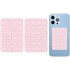 Regerly Supporto per cellulare in silicone per auto, 2 pezzi, extra forte, in silicone, con ventosa quadrata, per telefoni cellulari, powerbanks (rosa)