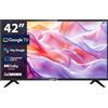 Antteq G42 Smart TV 42 Pollici Full HD Google TV - Assistente Google, Chromecast, HDR10, Dolby Audio,Triplo Tuner DVB-T2/C/S2, 3× HDMI, PVR USB, Wi-Fi
