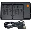 DSTE DE DSTE MH-18 MH-18a USB Dual Caricabatterie compatibile con Nikon EN-EL3 EN-EL3E come Fuji NP-150, Olympus PS-BLM1 PS-BLM5, NP-400, SLB-1674, D-LI50 - Alimentazione tramite cavo di ricarica micro USB a