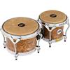 Meinl Percussion Bongos Woodcraft Series - 2 Tamburi a Mano da 7 e 9 Pollici - Chiave Accordatura Inclusa - Frassino Bianco, Zebra Finished Ash (WB500ZFA-M)