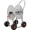 Carrello Avvolgitubo Manuale con Ruote 80 mt Tubo Ø3/4" in Acciaio Zincato Grigio Agrati