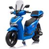 Scooter Elettrico per Bambini Licenza Ufficiale Honda SH125 12V con Ruote EVA e Sedile Pelle Blu