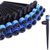 Wzzy Gurden Emettitori per irrigazione a goccia da 100 pezzi con picchetto, spruzzatore a ventola regolabile a 360 ° Gocciolatore spinato con blocco del flusso d'acqua per tubi di irrigazione a goccia da 1/4 "