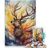 SYUNFEI Magischer Hirsch Puzzle 1000 Teile für Jugendliche Familienspiel zum Stressabbau, schwierige Herausforderung Geschenkideen 52x38cm