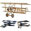 Your Day Mate Kit aeromodello Fokker Dr.1 Slow Flyer, scala 1:20, apertura alare 358 mm, kit aeromodello RC, aeromodello da costruire da soli, componenti in legno di balsa tagliati al laser, 358 x 280 x 135 mm