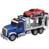 JUGATOYS - Camion Portaauto giocattolo - Trasporto di auto con stoccaggio - con luci, suoni e auto incluse - Misura 35 cm - Giocattolo per bambini a partire da 3 anni - Gru per veicoli