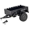 Zxpjkyu RC Crawler Trailer Rimorchio Accessori Montaggio Rimorchio Rimovibile Alluminio Resistente Installazione Facile Adatto per Camion Fuoristrada, Nero
