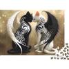 RMMERPCVREFE Angel Cat Pair Puzzle 1000 Pezzi Tattoo Art Style Puzzle per Adulti Relax Decorazione Casa 38x26cm/1000pcs