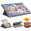 RATSTONE Puzzle Pieghevole,1000 Pezzi,Tavolo Per Puzzle,Tappetino Puzzle Portatile Con 6 Vassoi Di Colori Assortiti Con Supporto 2 In 1 e Copertura,Per Bambini, Adulti,Angolo regolabile,78x56cm,Grigio