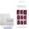 WeddHuis 24 Pezzi Unghie Finte Press On Nails Adesive in Gel Acrilico (Corte, Ovali/Mandorla) (Marrone Rossastro)