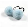 Blausky 5 elastici per capelli con pompon da donna, con pompon da 5 cm, per coda di cavallo, trecce sottili, blu