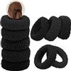 FUKPO - Set di 10 fasce per capelli in cotone spesso, senza cuciture, per ragazze, elastiche (nero)