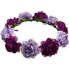 BKEPDY Corona Fiori Fascia Capelli Ghirlanda Floreale Rose Viola Accessorio Acconciatura Elegante Cerimonia Matrimonio Decorazione Capigliatura Femminile