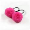 Blausky 5 elastici per capelli con pompon da donna, con pompon da 5 cm, per coda di cavallo, trecce sottili, trecce rosse rosa