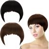 JDNFKG 2 Pezzi Di Parrucche Per Ragazzi Con Capelli Corti, Capelli Neri Corti, Acconciatura Divertente Retrò, Acconciatura Da Gioco Di Ruolo.