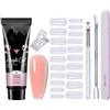 Cutiolly Kit Acrygel Unghie Completo,Kit Polygel Unghie,Polygel per Unghies,Poly Nail Gel Acrilico,Gel Unghies Ricostruzione,per Principianti e Professionisti Manicure da Salone (Rosa Chiaro)