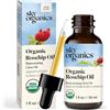 Sky Organics Organic Rosehip Oil for Face, 100% Pure & Cold-Pressed USDA Certified Organic to Moisturize, Brighten & Plump, 1 fl. Oz