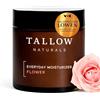 TALLOW Naturals Everyday Moisturizer Flower - VISTO EN TV - Crema Facial 100% Bio de Sebo de Vacuno con Extractos Florales, Bio Beef Tallow Skincare, Crema Natural, Ganado Alimentado con Pasto (120ml)