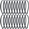 Yoosit Confezione da 20 pezzi, 7 mm, tessuto di raso, rivestito in tessuto, nero, sottile, elastico per capelli stretto, cerchietto sottile, tiara a filo semplice
