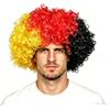 COSORO Parrucca Afro Decorativa Mondiale di Calcio, Colori Giallo Rosso Nero, Tifoso Germania, Taglia Unica Elastica Premium, Accessorio per Feste e Carnevale Unisex per Serate e Partite