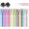Plipdhy Kit 18 Colori Extension per Capelli,3100 Colorful Fili Colorati Per Capelli, Fili Glitter Capelli Colorati Scintillio Resistente,120cm con Strumenti per Donna, Ragazze e Bambine Feste e Cosplay