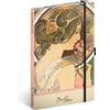 NOTIQUE Taccuino a Puntini con Elastico 13x21cm circa A5, Notebook a Copertina Rigida Dotted, Blocco Appunti, Quaderno, Diario, Agenda per Adulti, Donne (Alphonse Mucha Schlüsselblume)