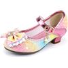 mama stadt Scarpette di Cristallo Bambina, Scarpe con Tacco Ragazza Scarpe Cerimonia Festa Ustrino Nozze Scarpe da Principessa Eleganti Bimba Cristallo Bling Scarpe col Tacco per Bambine e Ragazze 30