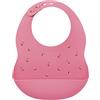 Nattou Bavaglino in Silicone con Tasca, Motivo con Ciliegie, Taglia Regolabile, Senza BPA, Ca. 20 x 27 cm, Silicone, Rosa