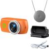 Gettimore Action Camera Panoramica Compatta con WiFi Anti-Shake e Supporto Magnetico per Ciclismo e Sport Outdoor Arancione