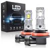 Onraying H11 LED, 7000K H8 H9 H16, Ampoule H11 LED de Phares Voiture Automobile, 900% Luminosité, 1:1 Taille Halogène, IP68, 90000+ Heures de Durée de Ve