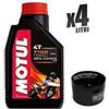 Motul Kit Tagliando moto 4 litri olio Motul 7100 15W50 + filtro 565