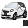 Tokenhigh Copertura parabrezza per Smart Fortwo 2006-2025, copertura parabrezza ispessita con cinghie e strisce riflettenti, copertura invernale gelo pioggia sole neve protezione polvere termometri