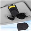 upbeat Porta Occhiali da Auto, Clip per Occhiali da Sole per Auto, Portaocchiali Auto in Pelle, Supporto per Occhiali e Biglietti da Visita, Occhiali e Porta Biglietti da Visita, Nero